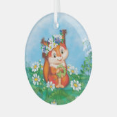 リス ガラスオーナメント (正面左)
