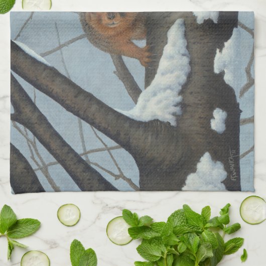 リス キッチンタオル (折り畳み)