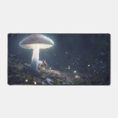 リス&キノコ入り神秘的な森林机マット デスクマット (正面)