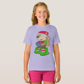 リス クリスマス インラインスケート Tシャツ (正面フル)