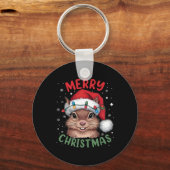 リス クリスマス ツリー ライト クリスマスセーター メンズ キーホルダー (正面)