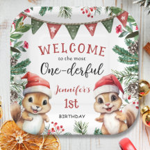 リス クリスマス 1歳の誕生日 冬のファーストバースデー