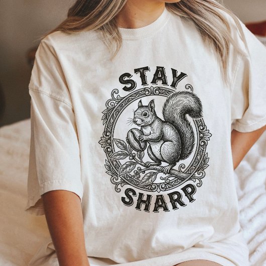 リス コーヒー豆「Stay Sharp」ヴィンテージアート トライブレンドTシャツ