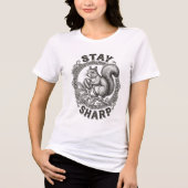 リス コーヒー豆「Stay Sharp」ヴィンテージアート トライブレンドTシャツ (正面)