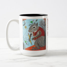 リス・コーヒー・マグをこすり落とす ツートーンマグカップ