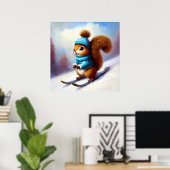 リス・スキー ポスター (ホームオフィス)