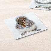 リス スクエアペーパーコースター (アングル)