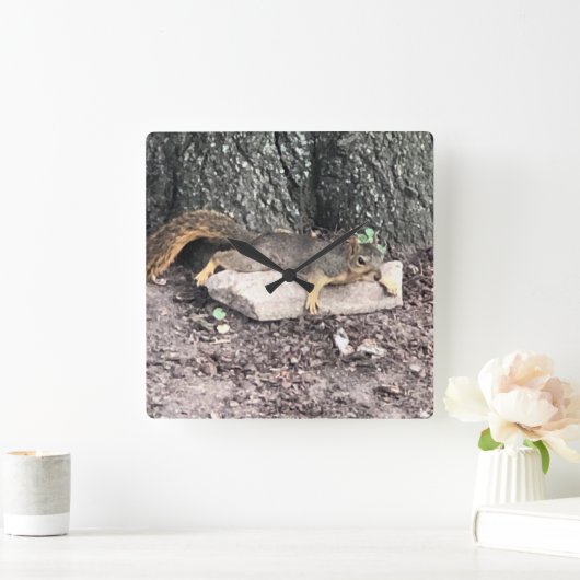 リス スクエア壁時計 (ホーム)