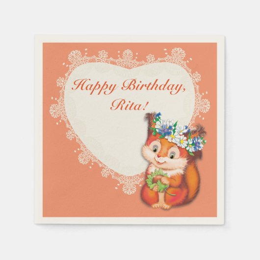 リス スタンダードカクテルナプキン (正面)