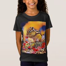リス・デジタ絵画ル・アートのTシャツ