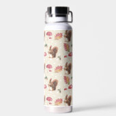 リス&トアドストールズ秋のパターパーソナライズされたン ウォーターボトル (背面)