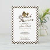 リス&ナットシェブロンストライプブライダルシャワー 招待状 (スタンド正面)