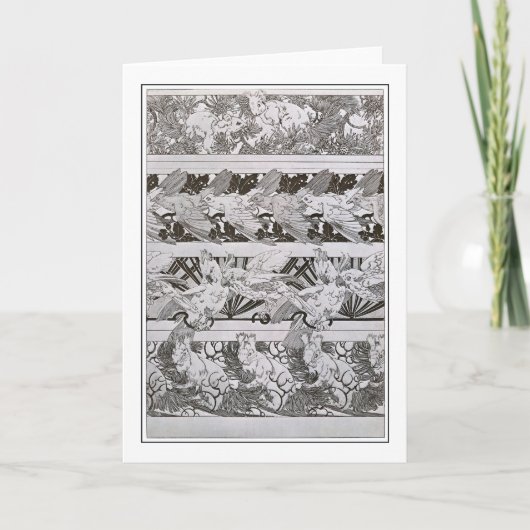 リス&バードオブアールヌーボースタイルミュシャ カード (正面)