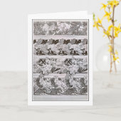 リス&バードオブアールヌーボースタイルミュシャ カード (黄色い花)