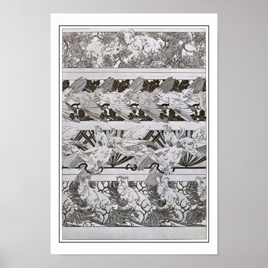 リス&バードオブアールヌーボースタイルミュシャ ポスター (正面)