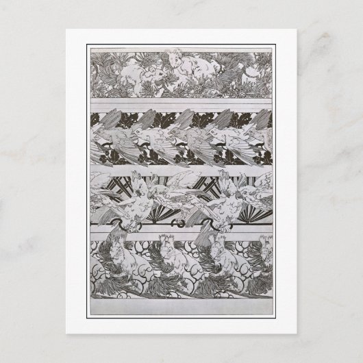 リス&バードオブアールヌーボースタイルミュシャ ポストカード (正面)