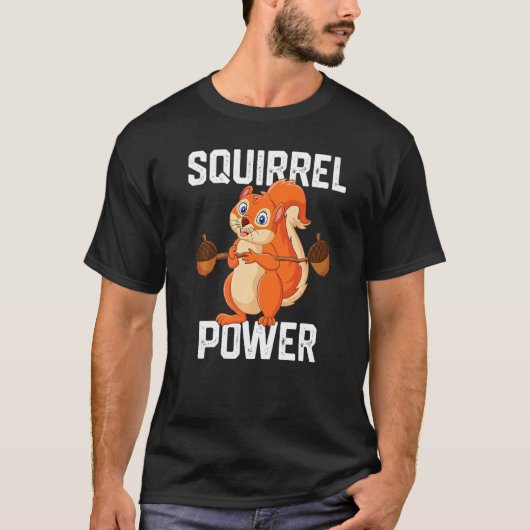 リス パワー 森の動物 愛し合う 親友 スク Tシャツ (正面)
