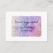 リス パープル 水彩 ヴァレンタインデー ノートカード (裏面)