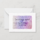 リス パープル 水彩 ヴァレンタインデー ノートカード (裏面)