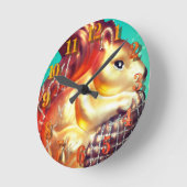 リス·ピネコーンヴィンテージ秋冬 ラウンド壁時計 (傾斜)