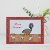 リス・フェンス・スノー・フォト・クリスマス・フラット シーズンカード (スタンド正面)