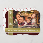 リス・フォトボム家族の写真クリスマスファンシー シーズンカード (正面/裏面)