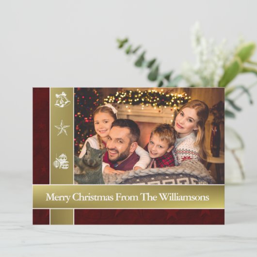 リス・フォトボム家族の写真クリスマス シーズンカード (スタンド正面)