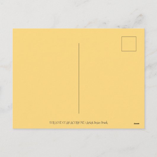 リス&フクロウ感謝祭、自家製のアコーンパイ シーズンポストカード (裏面)