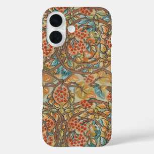 リス&ブラックベリー,アンティークビクトリアンデザイン iPhone 16ケース