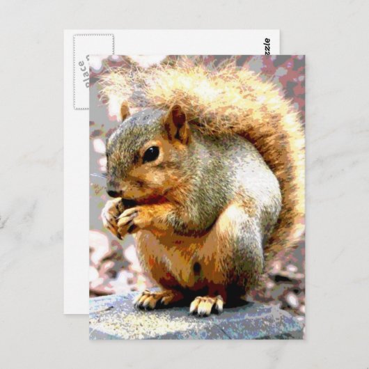 リス ポストカード (正面/裏面)