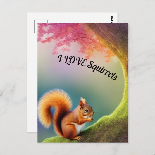 リス ポストカード (正面/裏面)