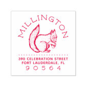 リス |ラウンド素朴ファミリ名差出人住所 セルフインキングスタンプ (デザイン)