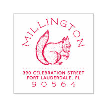 リス |ラウンド素朴ファミリ名差出人住所