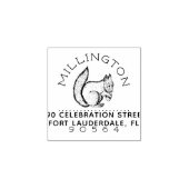 リス |ラウンド素朴ファミリ名差出人住所 ラバースタンプ (インプリント)