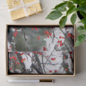 リス・レッド・ベリー・スノー・ツリーの写真 薄葉紙 (ギフト)