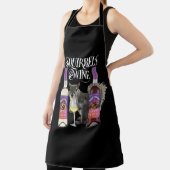 リス&ワイン – リスおもしろいレル愛好家とワインD エプロン (インサイチュ)