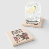 リス&ワイン – リスおもしろいレル愛好家とワインD ストーンコースター (横)