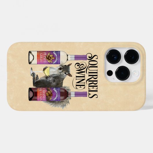 リス&ワイン – リスおもしろいレル愛好家とワインD Case-Mate iPhoneケース (裏面 (横))