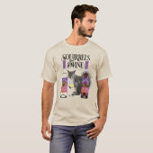 リス&ワイン – リスおもしろいレル愛好家とワインD Tシャツ (正面フル)