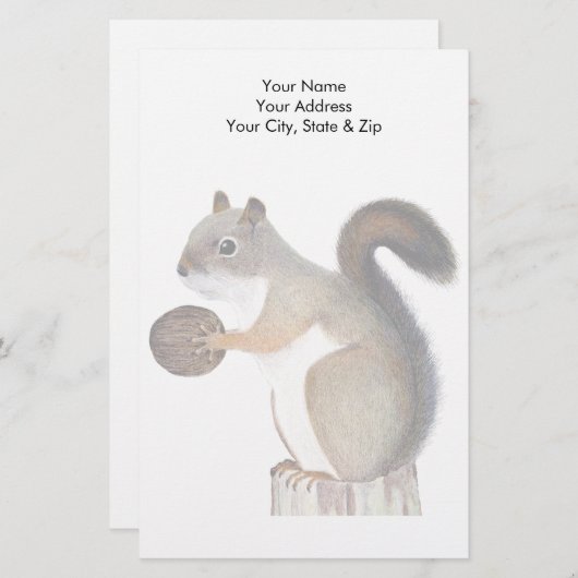 リス 便箋 (正面/裏面)