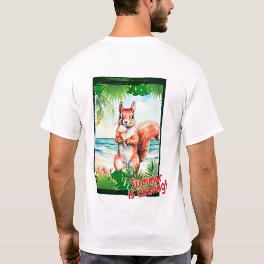 リス「夏来だ！」 Tシャツ (裏面)
