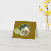 リス/尻尾の悪い日ユーモアのある/元気か? カード (黄色い花)