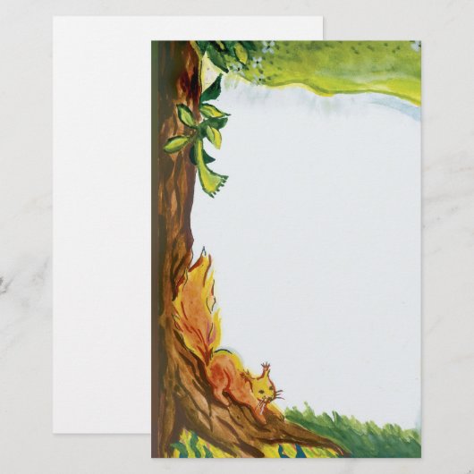 リス-文房具 便箋 (正面/裏面)