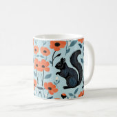 リス 春の花 アート コーヒーマグカップ (正面右)