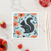 リス 春の花 アート スタンダードカクテルナプキン (インサイチュ)