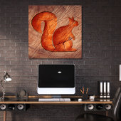 リス – 木材 ポスター