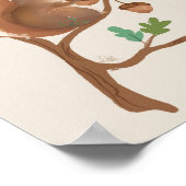 リス • 森の動物 幸せ イラスト ポスター (角)