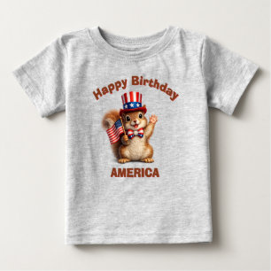 リス (5m) 愛国少年Tシャツ ベビーTシャツ