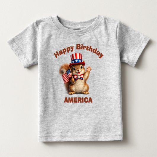 リス (5m) 愛国少年Tシャツ ベビーTシャツ (正面)