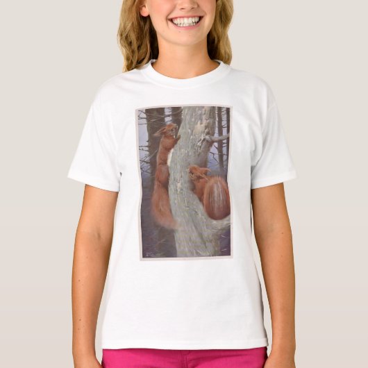 リス (Sciurus vulgaris) Tシャツ (正面)